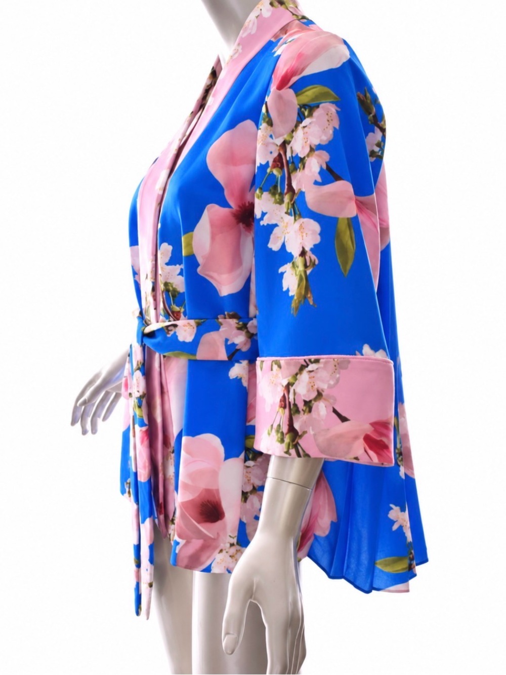 Ted Baker Amaree Blue Floral Pleat-Back Kimono Jacket + Cami l US Size 4 - Picture 13 of 15